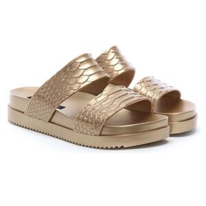 Melissa brand gold platform slides